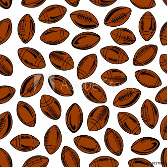 Picture of Seamless american football and rugby balls pattern